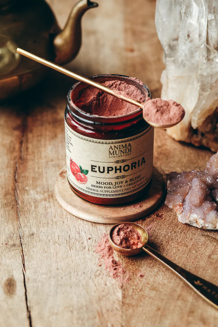 Anima Mundi Apothecary Herbal Supplement. Buy Anima Mundi Euphoria Mood, Joy & Bliss Powder at One Fine Secret. Official Australian Stockist. Clean Beauty Melbourne.