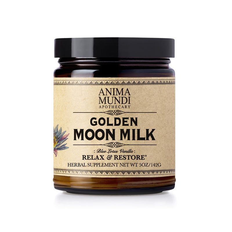 Anima Mundi Herbal Supplements Australian Official Stockist. Buy Anima Mundi Golden Moon Milk Blue Lotus Vanilla Powder 142g at One Fine Secret.