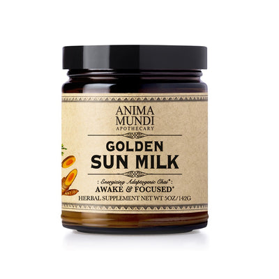 Anima Mundi Herbal Supplements Australian Official Stockist. Buy Anima Mundi Golden Sun Milk Energizing Adaptogenic Chai 142g at One Fine Secret. Clean Beauty Melbourne.