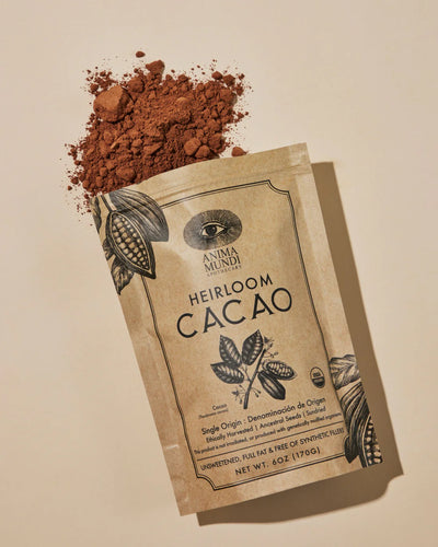 Anima Mundi Single Origin Cacao Powder. Buy Anima Mundi Heirloom Cacao Ancestral Seeds Powder 170g at One Fine Secret. Official Australian Stockist in Melbourne.