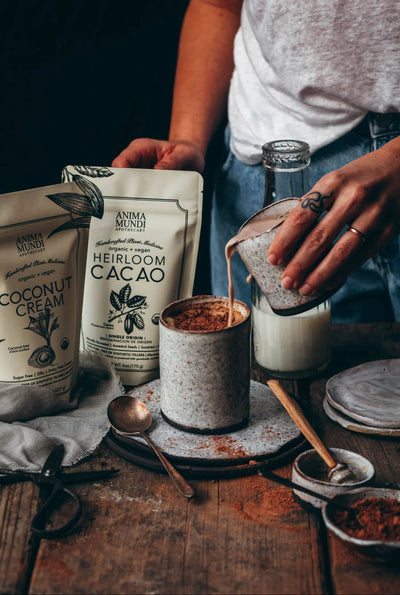 Anima Mundi Single Origin Cacao Powder. Buy Anima Mundi Heirloom Cacao Ancestral Seeds Powder 170g at One Fine Secret. Official Australian Stockist in Melbourne.