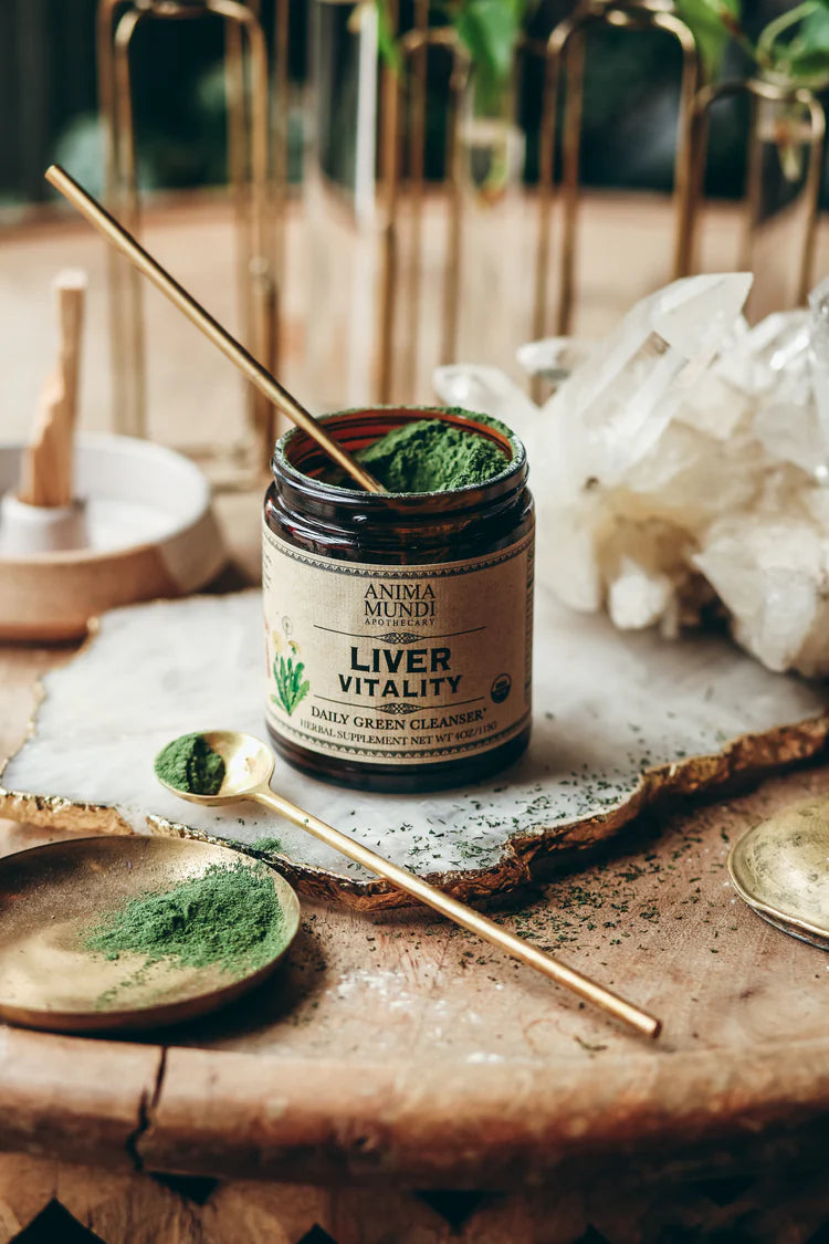 Anima Mundi Herbal Supplement. Buy Anima Mundi Liver Vitality Greens 113g in glass jar at One Fine Secret. Official Australian Stockist in Melbourne.