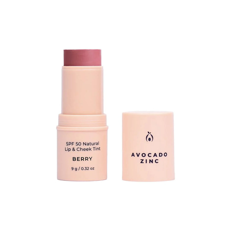 Buy Avocado Zinc SPF 50 Natural Lip & Cheek Tint in Berry colour at One Fine Secret.