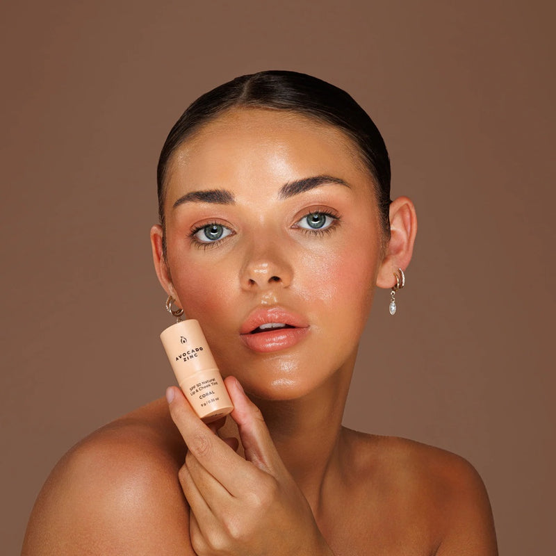 Buy Avocado Zinc SPF 50 Natural Lip & Cheek Tint in Coral colour at One Fine Secret.