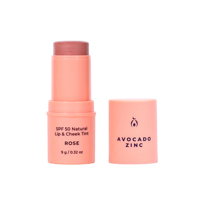 Buy Avocado Zinc SPF 50 Natural Lip & Cheek Tint in Rose colour at One Fine Secret.