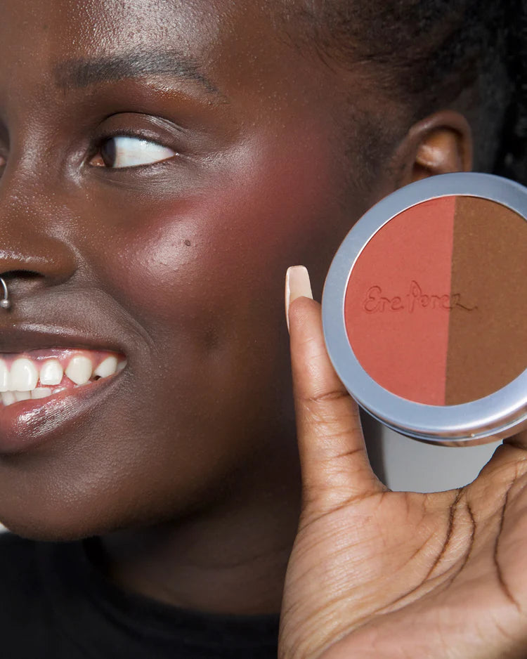 Buy Ere Perez Rice Powder Blush & Bronzer in BROOKLYN - rosy pink/deep bronze at One Fine Secret. Official Stockist. Natural & Organic Makeup Clean Beauty Store in Melbourne, Australia.