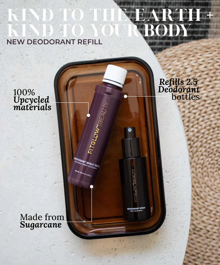 Buy Fitglow Beauty Deodorant Spray 120ml Refill Bottle at One Fine Secret. Official Stockist. Natural & Organic Body Deodorant. Clean Beauty Melbourne.