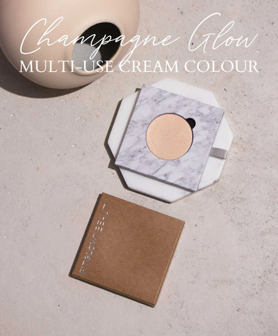 Buy Fitglow Beauty Multi-use Cream Lip + Cheek + Illuminator Refill in Champagne Glow colour at One Fine Secret. Official Australian Stockist. Natural & Organic Makeup Clean Beauty Store in Melbourne.