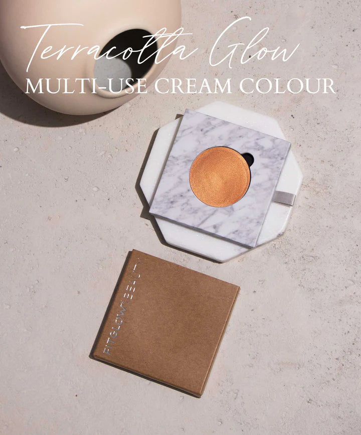 Buy Fitglow Beauty Multi-use Cream Lip + Cheek + Illuminator Refill in Terracotta Glow colour at One Fine Secret. Official Australian Stockist. Natural & Organic Makeup Clean Beauty Store in Melbourne.