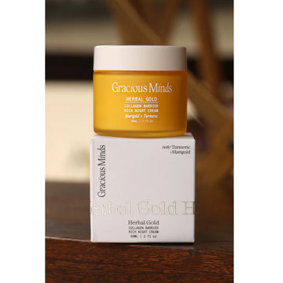 Buy Gracious Minds Herbal Gold Collagen Barrier Rich Night Cream at One Fine Secret Clean Beauty.