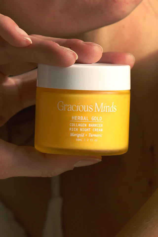 Buy Gracious Minds Herbal Gold Collagen Barrier Rich Night Cream at One Fine Secret Clean Beauty.