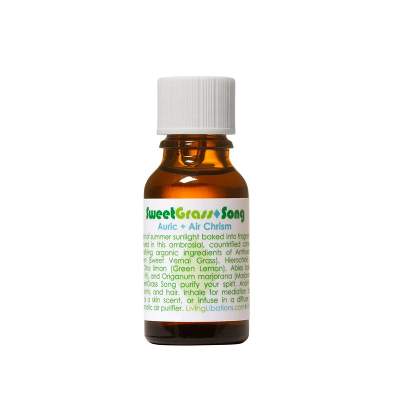 Buy Living Libations SweetGrass Song - Auric + Air Chrism 15ml at One Fine Secret Clean Beauty.