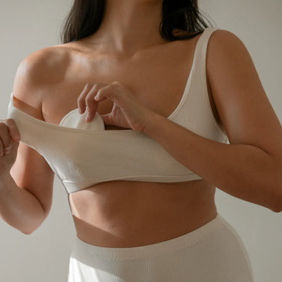 Award winning organic cotton & bamboo breast pads. Buy Mammae Bosom Wearables Reusable Contoured Breast Pads in 10cm or 12cm at One Fine Secret. Clean Beauty Melbourne.