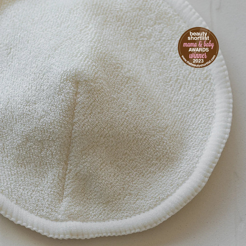 Award winning organic cotton & bamboo breast pads. Buy Mammae Bosom Wearables Reusable Contoured Breast Pads in 10cm or 12cm at One Fine Secret. Clean Beauty Melbourne.