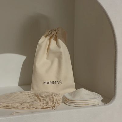 Award winning organic cotton & bamboo breast pads. Buy Mammae Bosom Wearables Reusable Contoured Breast Pads in 10cm or 12cm at One Fine Secret. Clean Beauty Melbourne.