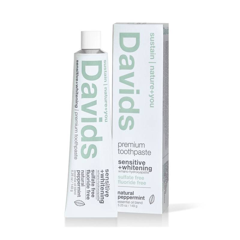 Davids Sensitive+Whitening nano-Hydroxyapatite Toothpaste 149g - Peppermint at One Fine Secret. Official Stockist.