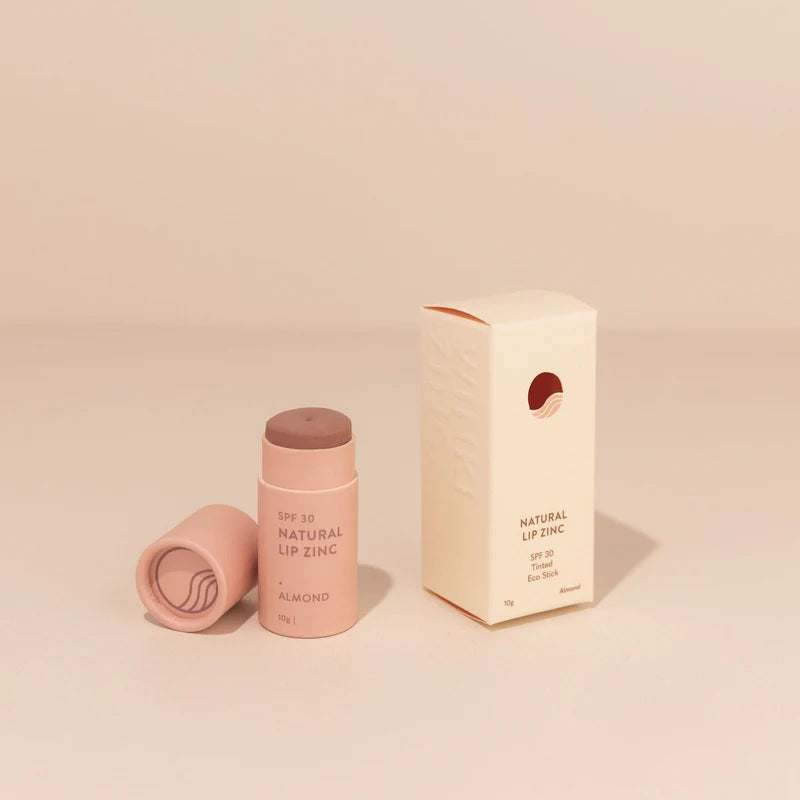 Buy Winki Zinc Natural Lip Zinc SPF 30 Tinted Eco Stick in Almond colour at One Fine Secret. Natural & Organic Lip Care Clean Beauty Store in Melbourne, Australia.