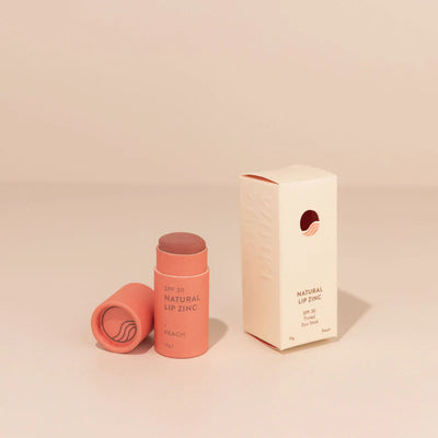 Buy Winki Zinc Natural Lip Zinc SPF 30 Tinted Eco Stick in Peach colour at One Fine Secret. Natural & Organic Lip Care Clean Beauty Store in Melbourne, Australia.