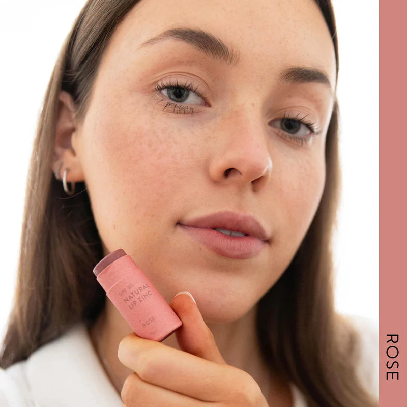 Buy Winki Zinc Natural Lip Zinc SPF 30 Tinted Eco Stick in Rose colour at One Fine Secret. Natural & Organic Lip Care Clean Beauty Store in Melbourne, Australia.