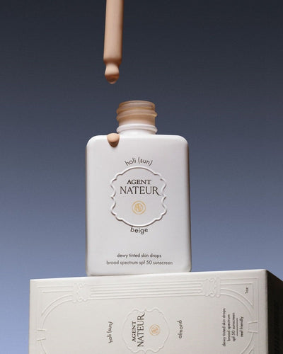 Buy Agent Nateur holi (sun) dewy tinted skin drops SPF50 in BEIGE for light complexions at One Fine Secret. Official Stockist in Melbourne, Australia.